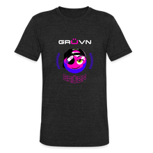 Load image into Gallery viewer, BRUZN Unisex Tri-Blend T-Shirt - Purple logo (2 shirt colors) - heather black