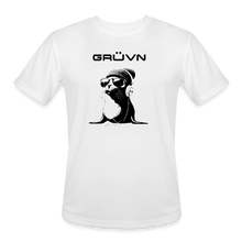 Load image into Gallery viewer, GRÜVN Men’s "Seal in Shades" Moisture Wicking Performance T-Shirt - Black Logo (6 Colors) - white
