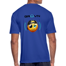 Load image into Gallery viewer, BRÜZN Men’s Moisture Wicking Performance T-Shirt - Yellow Logo 2 (4 Colors) - royal blue