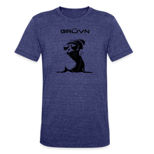 Load image into Gallery viewer, GRÜVN "Seal in Shades' Unisex Tri-Blend T-Shirt - Black Logo (5 Colors) - heather indigo