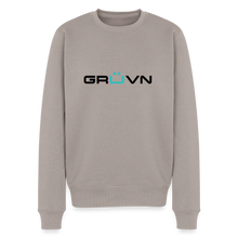 Load image into Gallery viewer, GRÜVN Men’s Premium Sweatshirt - TEAM GRUVN on back - Black & Blue Logo (4 Colors) - taupe