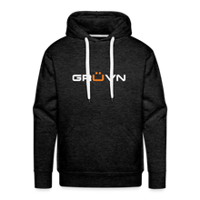 Load image into Gallery viewer, GRÜVN Men’s Premium Hoodie - White & Orange logo (7 Colors) - charcoal grey