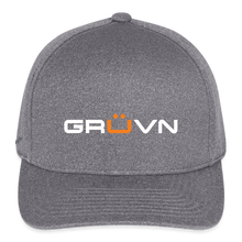 Load image into Gallery viewer, GRÜVN  Flexfit Fitted Melange Cap - White & Orange Logo (3 Colors) - light heather gray
