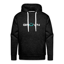 Load image into Gallery viewer, GRÜVN Men’s Premium Hoodie - White & Blue Logo (9 Colors) - charcoal grey