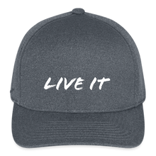 Load image into Gallery viewer, LIVE IT Flexfit Fitted Melange Cap - White Logo (3 Colors) - dark heather gray