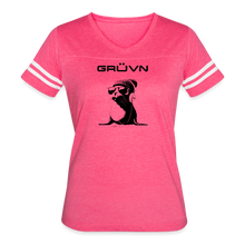 Load image into Gallery viewer, GRÜVN "Seal in Shades" Women’s Vintage Sport T-Shirt - Black Logo (5 Colors) - vintage pink/white