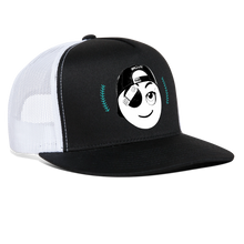 Load image into Gallery viewer, BRUZN Trucker Hat - White logo Blue stitches (3 hat colors) - black/white