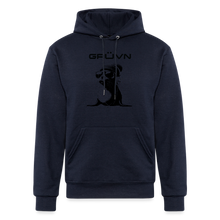 Load image into Gallery viewer, GRÜVN "Seal in Shades" Champion Unisex Powerblend Hoodie - Black logo (6 Colors) - navy