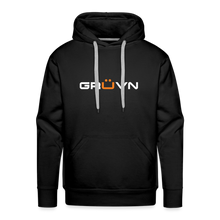 Load image into Gallery viewer, GRÜVN Men’s Premium Hoodie - White & Orange logo (7 Colors) - black