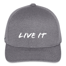 Load image into Gallery viewer, LIVE IT Flexfit Fitted Melange Cap - White Logo (3 Colors) - light heather gray