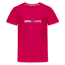 Load image into Gallery viewer, GRÜVN Kids' Premium T-Shirt - White & Blue Logo (12 colors) - dark pink