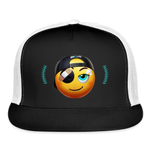 Load image into Gallery viewer, BRUZN Trucker Hat - Yellow logo Blue stitches (4 hat colors) - black/white