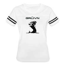 Load image into Gallery viewer, GRÜVN "Seal in Shades" Women’s Vintage Sport T-Shirt - Black Logo (5 Colors) - white/black