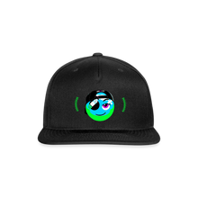 Load image into Gallery viewer, BRUZN Snapback Cap - Blue logo Green stitches (4 hat colors) - black