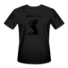 Load image into Gallery viewer, GRÜVN Men’s "Seal in Shades" Moisture Wicking Performance T-Shirt - Black Logo (6 Colors) - black
