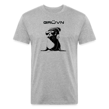 Load image into Gallery viewer, GRÜVN "Seal in Shades" Men's Fitted Cotton/Poly T-Shirt - Black Logo (13 Colors) - heather gray