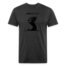 Load image into Gallery viewer, GRÜVN "Seal in Shades" Men's Fitted Cotton/Poly T-Shirt - Black Logo (13 Colors) - heather black