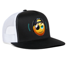 Load image into Gallery viewer, BRUZN Trucker Hat - Yellow logo Blue stitches (4 hat colors) - black/white