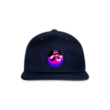 Load image into Gallery viewer, BRUZN Snapback Cap - Purple logo Purple stitches (4 hat colors) - navy