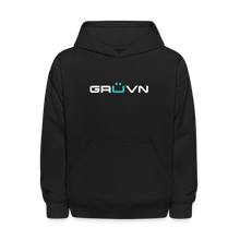 Load image into Gallery viewer, GRÜVN  Kids' Hoodie - White & Blue Logo (7 colors) - black
