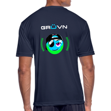 Load image into Gallery viewer, BRÜZN Men’s Moisture Wicking Performance T-Shirt - Blue and Green Logo (4 Colors) - navy