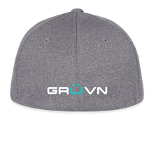 Load image into Gallery viewer, GRÜVN  Flexfit Fitted Melange Hat - White & Blue Logo (3 colors) - light heather gray