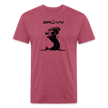 Load image into Gallery viewer, GRÜVN "Seal in Shades" Men's Fitted Cotton/Poly T-Shirt - Black Logo (13 Colors) - heather burgundy