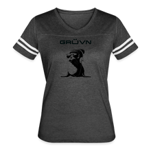 Load image into Gallery viewer, GRÜVN "Seal in Shades" Women’s Vintage Sport T-Shirt - Black Logo (5 Colors) - vintage smoke/white