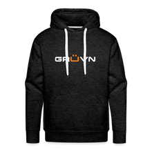 Load image into Gallery viewer, GRÜVN Men’s Premium Hoodie - TEAM GRUVN on back - White & Orange logo (7 Colors) - charcoal grey