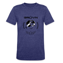 Load image into Gallery viewer, BRUZN Unisex Tri-Blend T-Shirt - Black Outline logo (4 shirt colors) - heather indigo