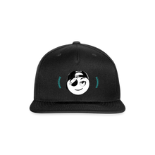 Load image into Gallery viewer, BRUZN Snapback Cap - White logo Blue stitches (3 hat colors) - black