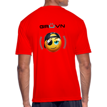 Load image into Gallery viewer, BRÜZN Men’s Moisture Wicking Performance T-Shirt - Yellow Logo 2 (4 Colors) - red