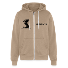 Load image into Gallery viewer, GRÜVN Bella + Canvas Unisex Full Zip Hoodie - Black Logo (3 Colors) - tan