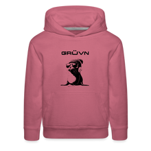 Load image into Gallery viewer, GRÜVN "Seal in Shades" Kids‘ Premium Hoodie - Black logo (5 Colors) - mauve