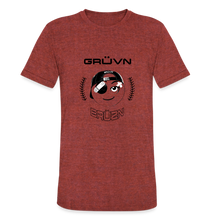 Load image into Gallery viewer, BRUZN Unisex Tri-Blend T-Shirt - Black Outline logo (4 shirt colors) - heather cranberry