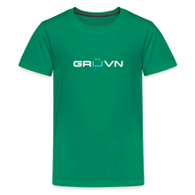 Load image into Gallery viewer, GRÜVN Kids' Premium T-Shirt - White & Blue Logo (12 colors) - kelly green