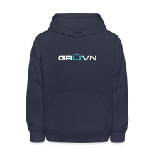 Load image into Gallery viewer, GRÜVN  Kids' Hoodie - White & Blue Logo (7 colors) - navy