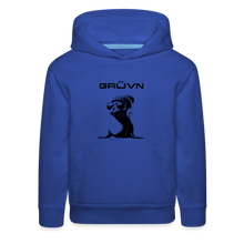 Load image into Gallery viewer, GRÜVN "Seal in Shades" Kids‘ Premium Hoodie - Black logo (5 Colors) - royal blue