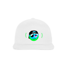 Load image into Gallery viewer, BRUZN Snapback Cap - Blue logo Green stitches (4 hat colors) - white
