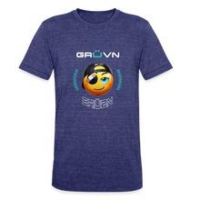 Load image into Gallery viewer, BRUZN Unisex Tri-Blend T-Shirt - Yellow logo (3 shirt colors) - heather indigo