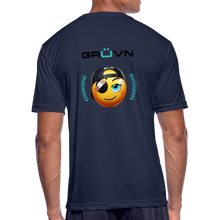 Load image into Gallery viewer, BRÜZN Men’s Moisture Wicking Performance T-Shirt - Yellow Logo 2 (4 Colors) - navy