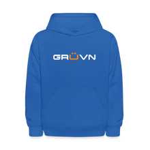 Load image into Gallery viewer, GRÜVN Kids' Hoodie - White & Orange Logo (6 colors) - royal blue
