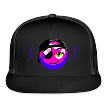 Load image into Gallery viewer, BRUZN Trucker Hat - Purple logo Purple stitches (3 hat colors) - black/black