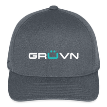 Load image into Gallery viewer, GRÜVN  Flexfit Fitted Melange Hat - White & Blue Logo (3 colors) - dark heather gray
