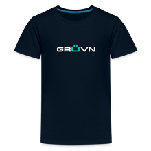 Load image into Gallery viewer, GRÜVN Kids' Premium T-Shirt - White & Blue Logo (12 colors) - deep navy
