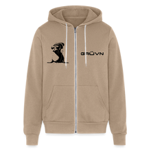 Load image into Gallery viewer, GRÜVN  with 'Team GRUVN on back' - Bella + Canvas Unisex Full Zip Hoodie - Black Logo (3 Colors) - tan