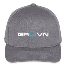 Load image into Gallery viewer, GRÜVN  Flexfit Fitted Melange Hat - White & Blue Logo (3 colors) - light heather gray