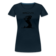 Load image into Gallery viewer, GRÜVN "Seal in Shades" Women’s Premium T-Shirt - Black logo (10 colors) - deep navy