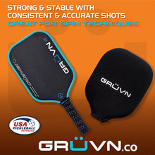 Load image into Gallery viewer, GRUVN CRUZN-16X pickleball paddle carbon fiber elongated blue