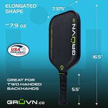 Load image into Gallery viewer, GRUVN CRUZN-16X pickleball paddle carbon fiber green